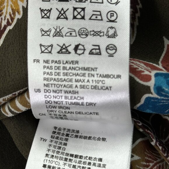 Sandro Paris Brown Floral Pink Collared Silk Blouse - Picture 7 of 14